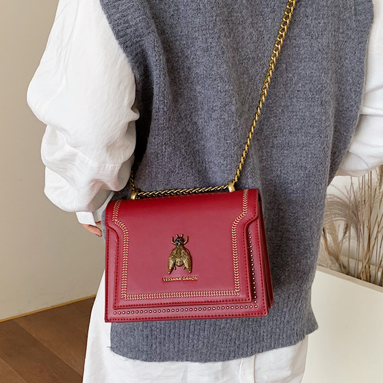 Internet celebrity's same style chain bag, Western style textured shoulder bag