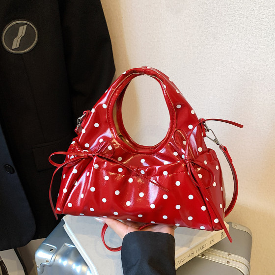 New Korean retro polka dot crossbody handbag