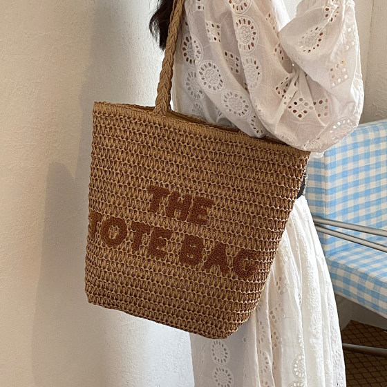New style straw large capacity shoulder crossbody bag for women