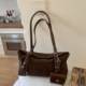 2025 new niche retro suede Boston bag