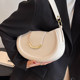 Fashionable simple shoulder bag solid color crossbody bag saddle bag