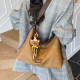 Canvas bag women's 2026 new trendy fashion versatile class commuting tote bag large capacity single shoulder crossbody bag