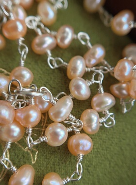 法式复古轻奢小众设计感天然巴洛克珍珠项链女百搭通勤毛衣链女潮