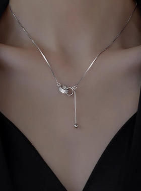 轻奢小众仙女吊坠双环锁骨链