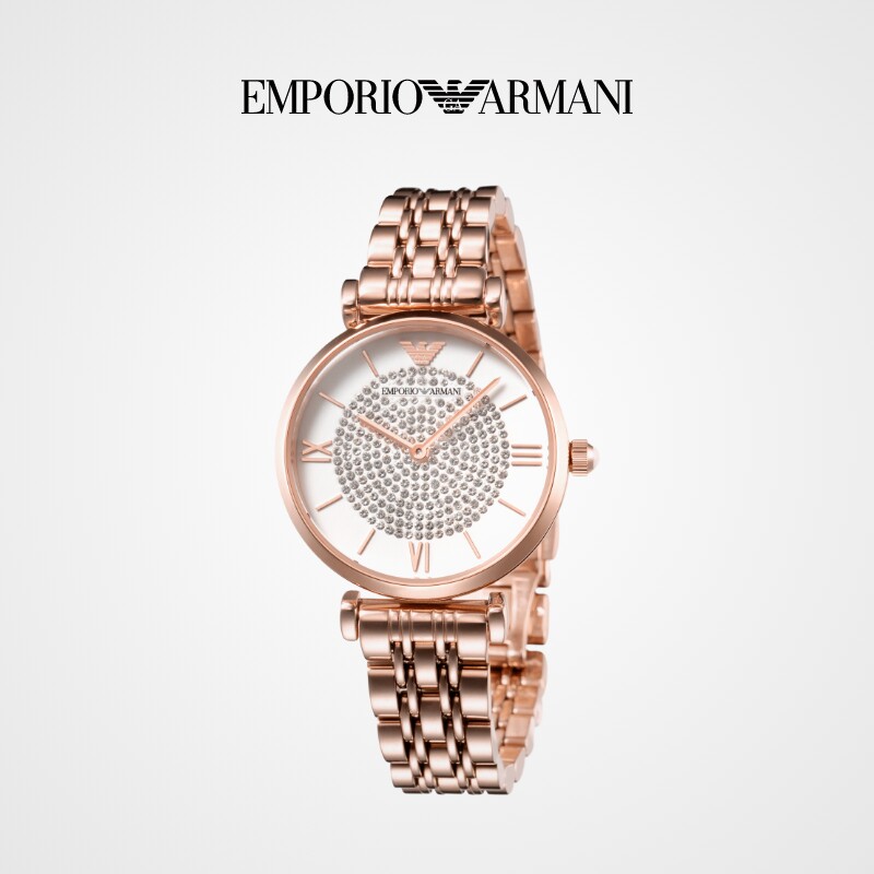 armani阿玛尼旗舰店满天星女石英表 Emporio Armani腕表欧美腕表