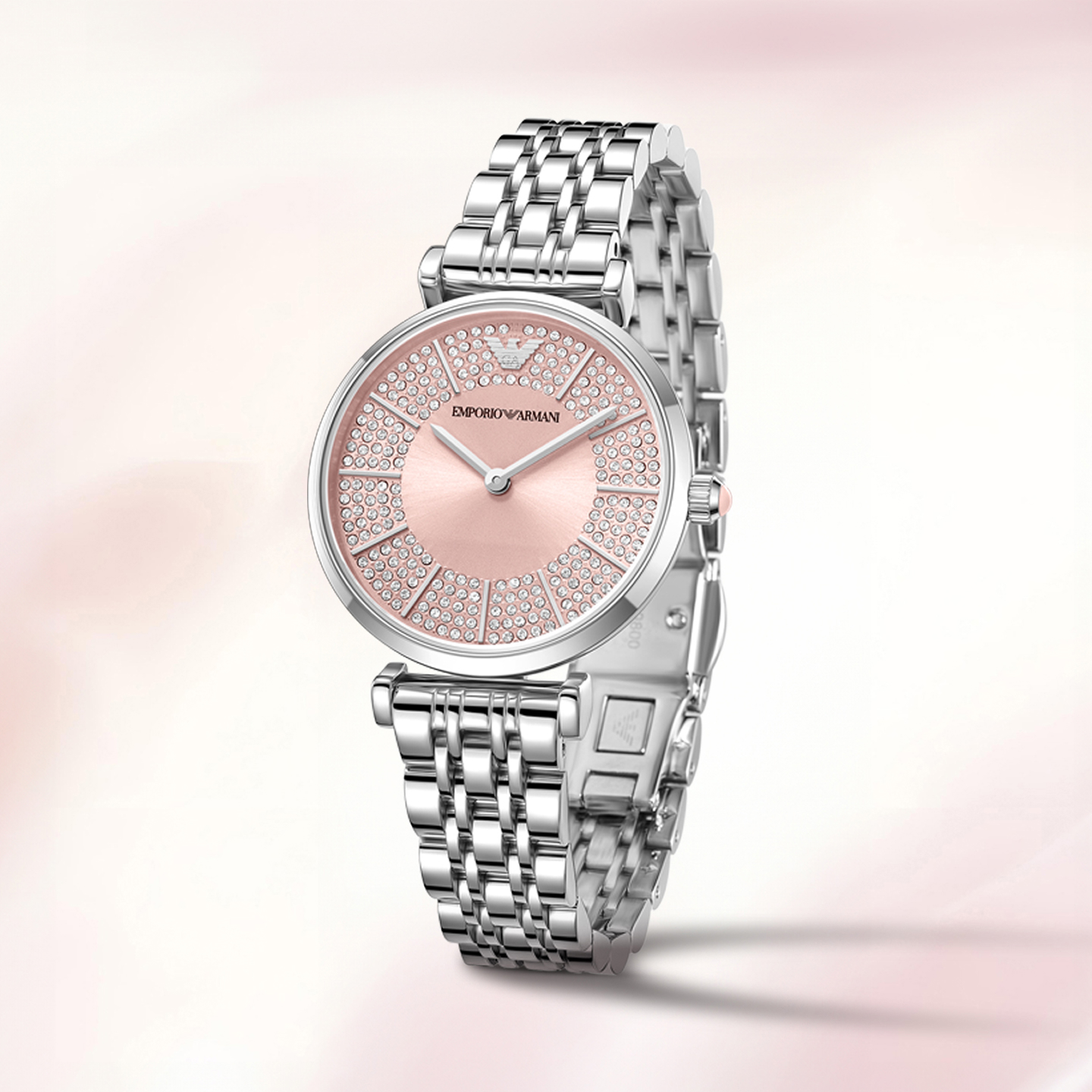 Armani Armani watch women's baby's breath fashion steel band set with diamonds Ying AR11686