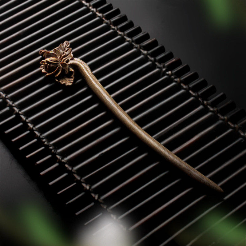 天然绿檀木梳子簪子套装迷你复古风木簪子雕花网红随身化妆梳镜,淘宝优惠券,粉丝福利购,淘宝优惠卷