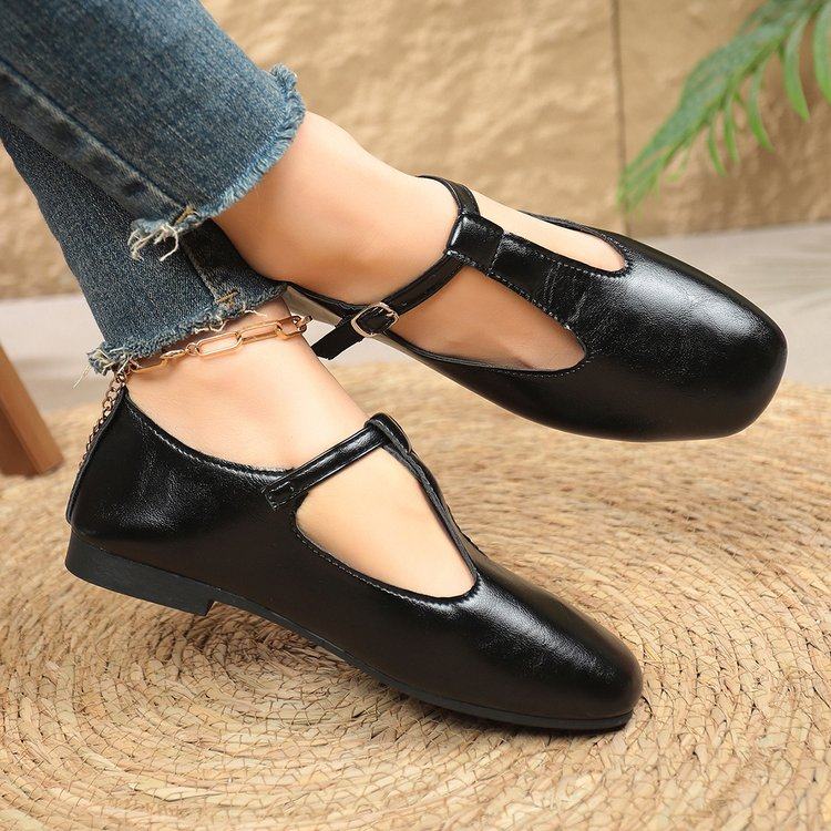 仙女风玛丽珍鞋搭扣单鞋2026春季新款韩版软底平底浅口豆豆鞋女鞋,淘宝优惠券,粉丝福利购,淘宝优惠卷