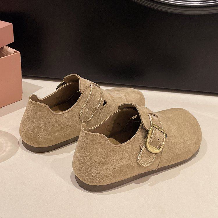 2026春秋新款平底内增高两穿全包勃肯鞋女鞋英伦风博肯单鞋豆豆鞋,淘宝优惠券,粉丝福利购,淘宝优惠卷