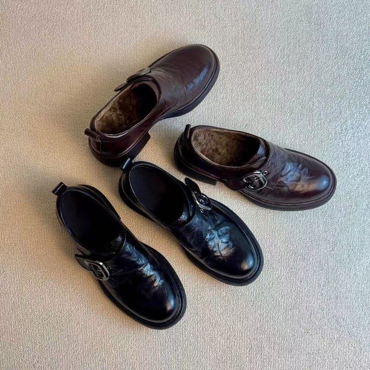 英伦风粗跟乐福鞋2026春秋新款经典黑色圆头皮带扣一脚蹬休闲单鞋,淘宝优惠券,粉丝福利购,淘宝优惠卷