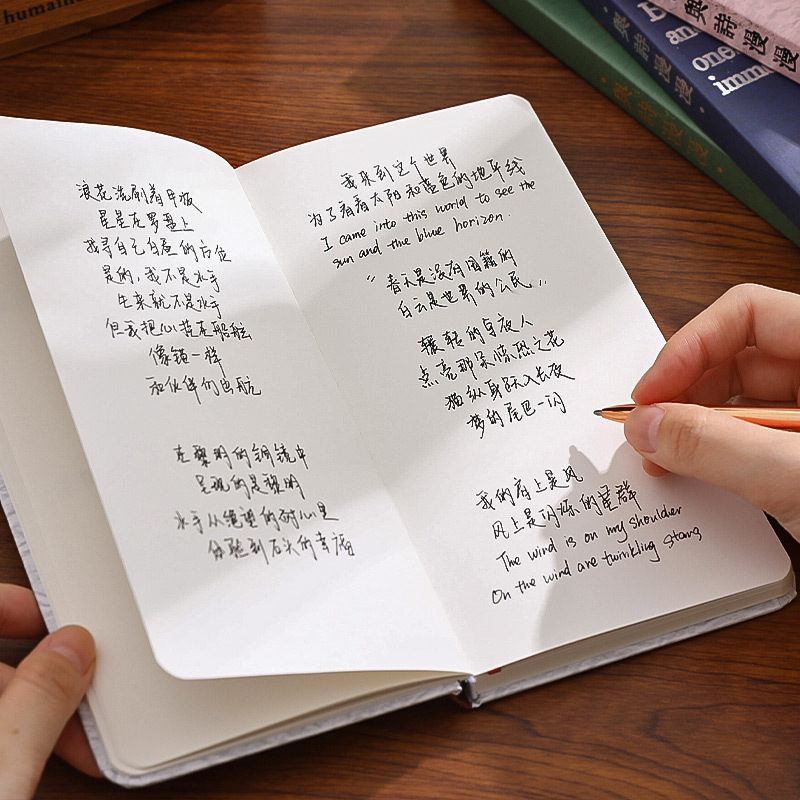 芯陌与诗漫漫笔记本烫金文字手账本weeks空白本随身便携记事本子 - 图2