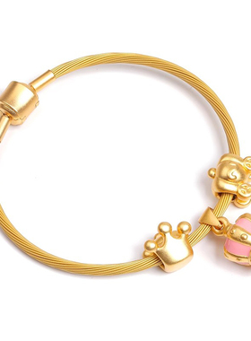 周家金色钢丝绳3mm送礼情侣