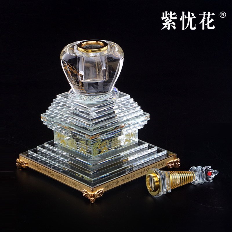 水晶菩提塔五轮塔密封装藏经文舍利子宝箧印佛塔楞严咒舍利塔供奉 - 图1