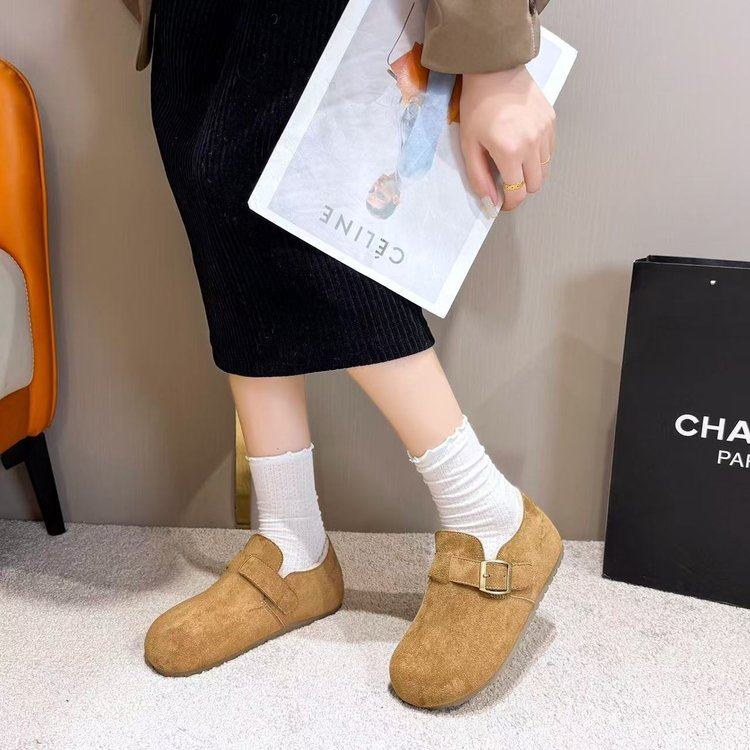 勃肯鞋女秋冬2025新款爆款一脚蹬豆豆鞋冬季女鞋加绒全包博肯鞋子,淘宝优惠券,粉丝福利购,淘宝优惠卷