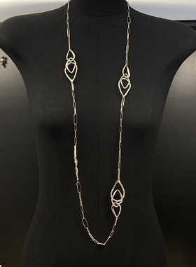 老货AB金色几何环扣长链