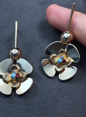 ANN打标浪漫花海金色项链颈链