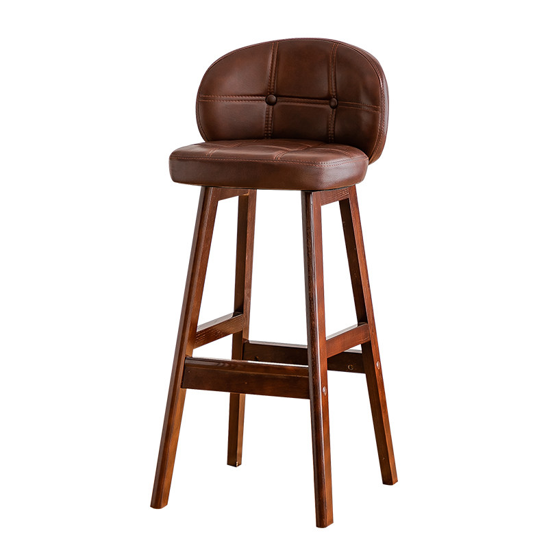 实木吧椅白蜡木酒吧椅牛皮轻奢美式复古高脚凳子前台岛台吧台椅子,淘宝优惠券,粉丝福利购,淘宝优惠卷