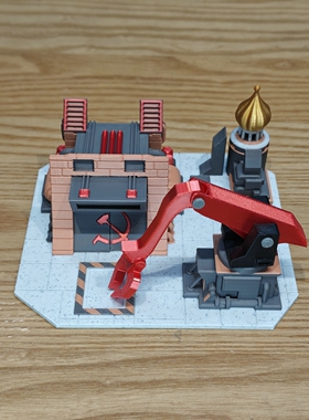红警联军指挥总部3D打印手办摆件