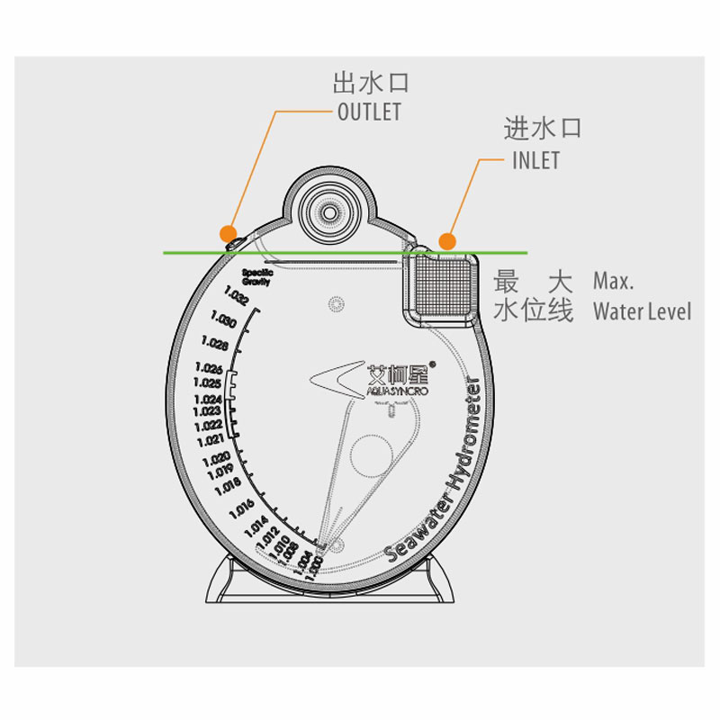 天天特价 日生SWH06艾柯星盐度计表海水比重计盐度测量工具高精度