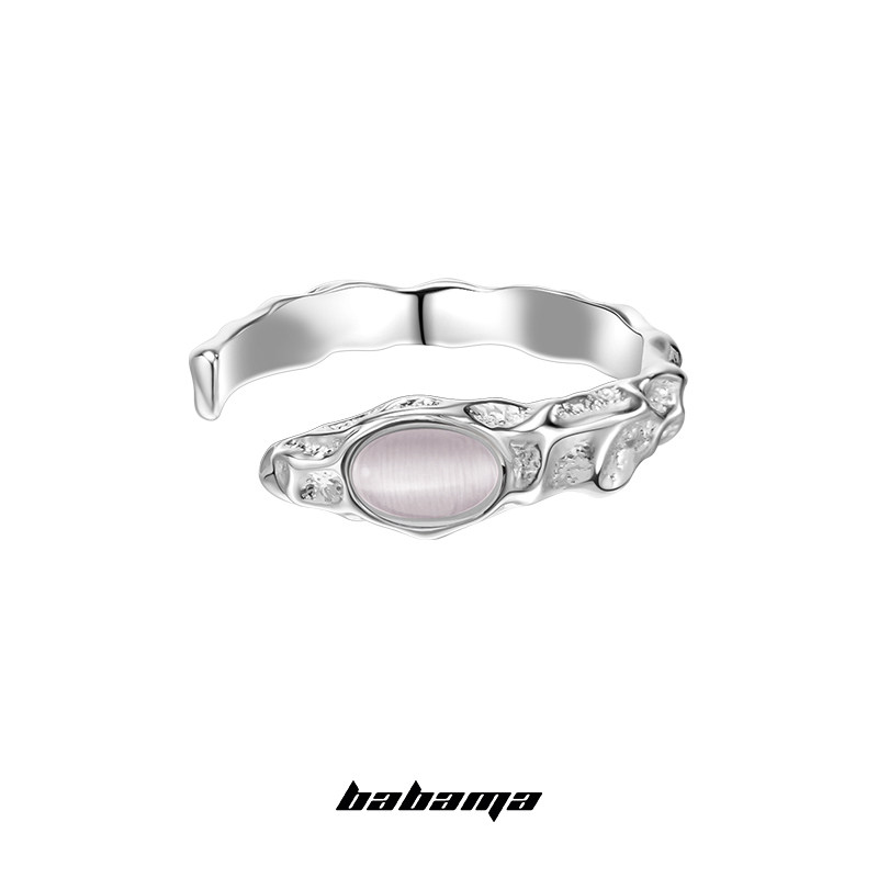 babama猫眼石情侣男潮小众设计对戒 babama戒指/指环