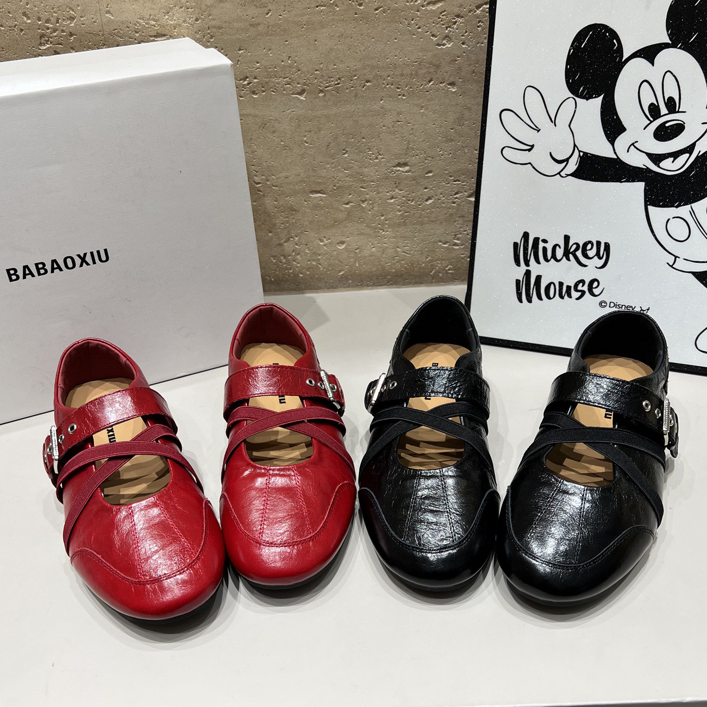 韩版交叉带芭蕾鞋女黑色真皮圆头低跟浅口玛丽珍单鞋软面玛丽珍鞋,淘宝优惠券,粉丝福利购,淘宝优惠卷