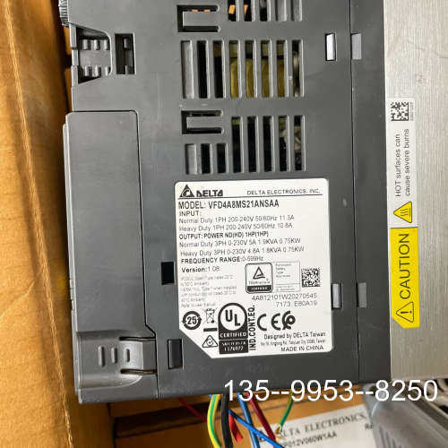 原装正品台达变频器VFD4A8MS21ANSAA0.75kw口罩机价格详谈 - 图0