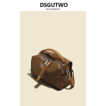DSGUWO pets backpack new small crowddesign large capacity single shoulder inclined cross cow leather pillow bag genuine leather small bag
