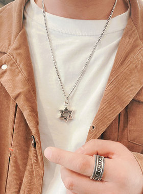KING BABY六芒星项链925银欧美摇滚ins个性时尚明星同款