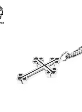 KING BABY十字架项链925银朋克摇滚欧美个性