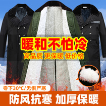 Military cotton big clothes mens winter thickened security chiefs cold storage cold-proof clothes Northeast big cotton padded jacket old military cotton green coat