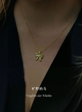 Vögel「暖云天」大蝴蝶结毛衣链轻奢小众高级感叠搭项链配饰女