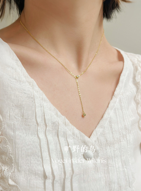 s925纯银项链女轻奢小众y型流苏