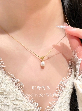 s925银微笑项链珍珠礼物女友闺蜜