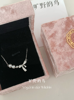 S999足银生日礼物珍珠蝴蝶结