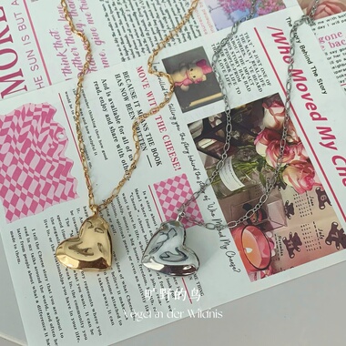 Vögel「波浪爱心」翻盖相盒可定制纪念亲人宠物情侣礼物照片项链