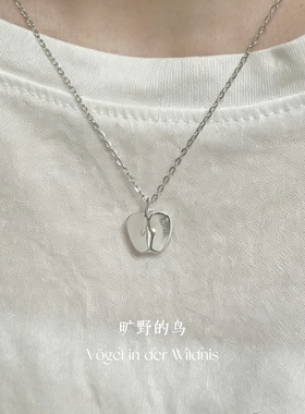 Vögel「苹果」吊坠项链银色个性独特学生党小众设计配饰女毛衣链