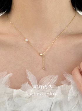 Vögl「小蛮腰」通体s925纯银轻奢小众高级感百搭y字珍珠流苏项链