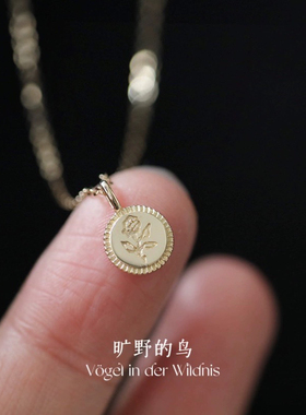 Vögel「金币」 s925纯银锁骨链18k金可水洗不掉色毛衣项链女