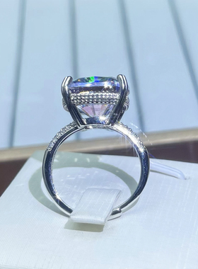 10克拉炫彩仙女钻戒指18k白金色活口可调节14mm