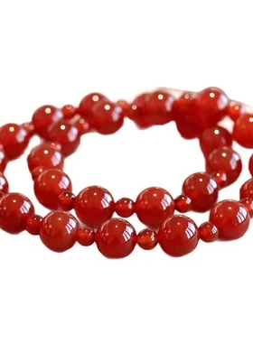 叠戴仿红玛瑙研女手链礼物同款双圈许精致赵露思轻奢耀眼串珠许我