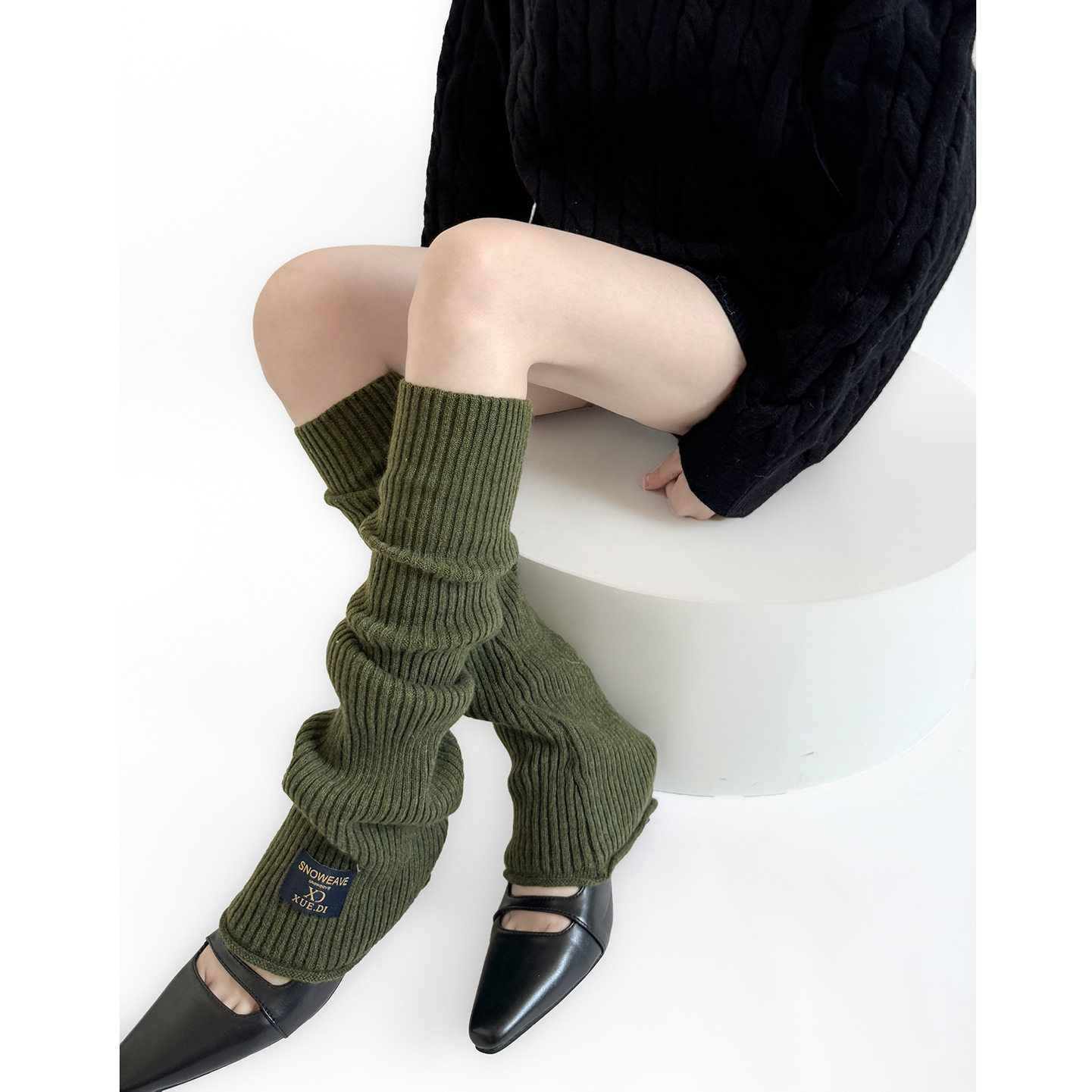 秋冬复古针织标签堆堆袜套日系百搭jk竖纹腿套羊毛保暖小腿袜子,淘宝优惠券,粉丝福利购,淘宝优惠卷