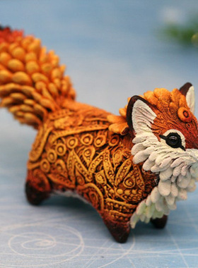 秀珍可爱图腾爱狐狸摆件