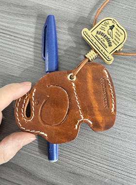 Neena定制真皮头层牛皮小象笔插挂件
