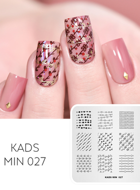 KADS MIN25-33可爱日式卡通水纹法式藤条链条DIY美甲印花板