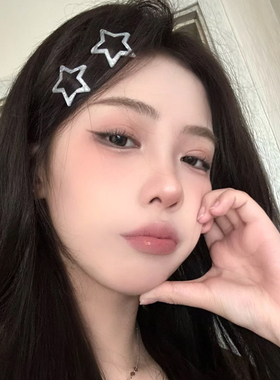 y2k银色五角星星小发夹子