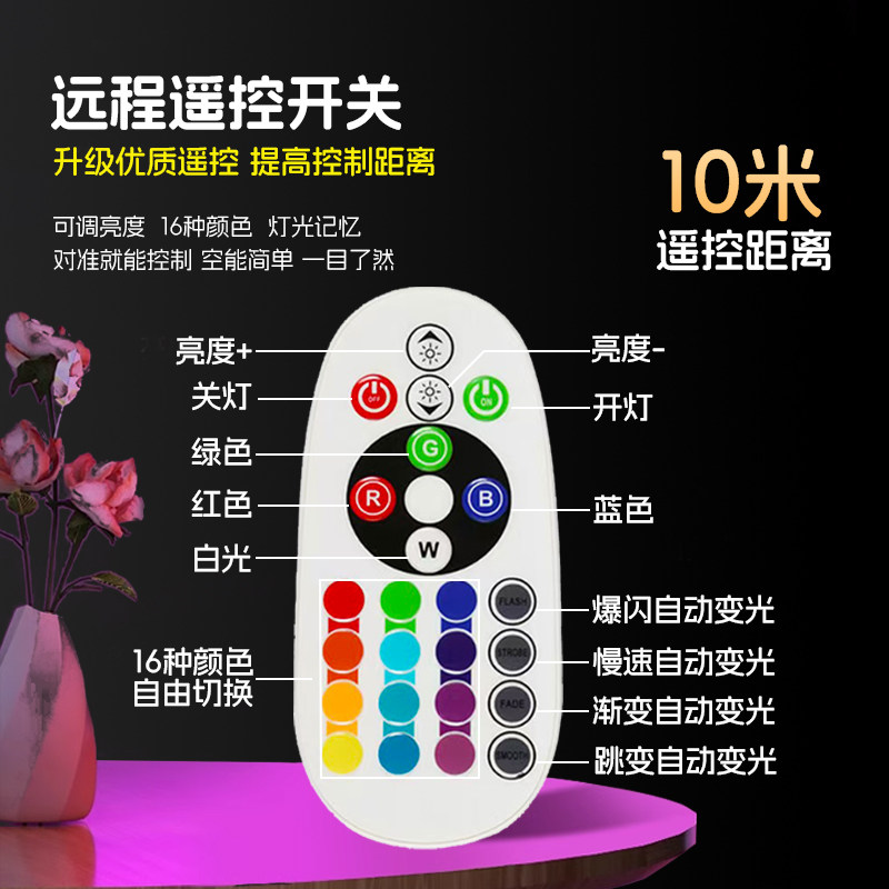 RGB彩灯多色氛围灯遥控器红外七彩灯泡灯带小夜灯台灯24键控制器,淘宝优惠券,粉丝福利购,淘宝优惠卷