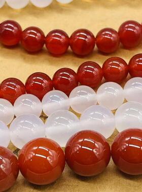 保真品天然红白玛瑙隔珠配饰diy