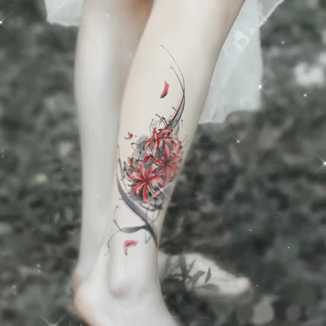 彼岸花紋身貼腿 新人首單立減十元 22年10月 淘寶海外