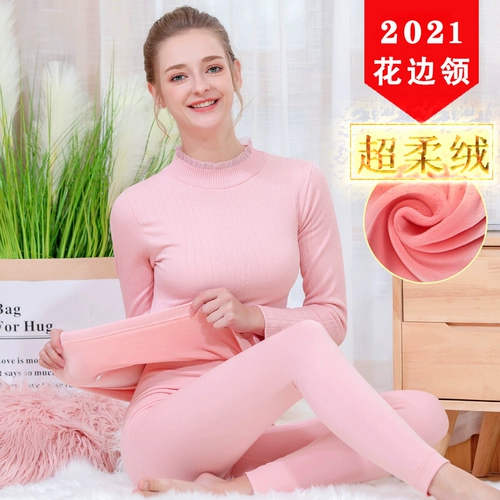 Хлопковое удерживающее тепло нижнее белье, флисовая утепленный лонгслив, термобелье, зимние штаны, увеличенная толщина, в обтяжку