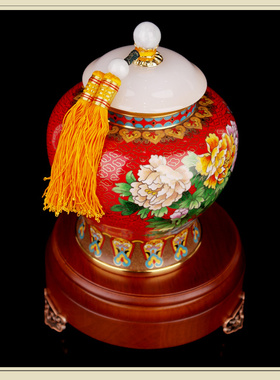 茶叶罐实用手工制作送朋友景泰蓝